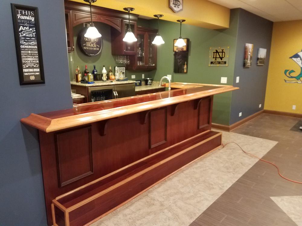 Bar Rail Molding - Wood Arm Rest - Cherry - Customer Photo From Jason Rodriguez