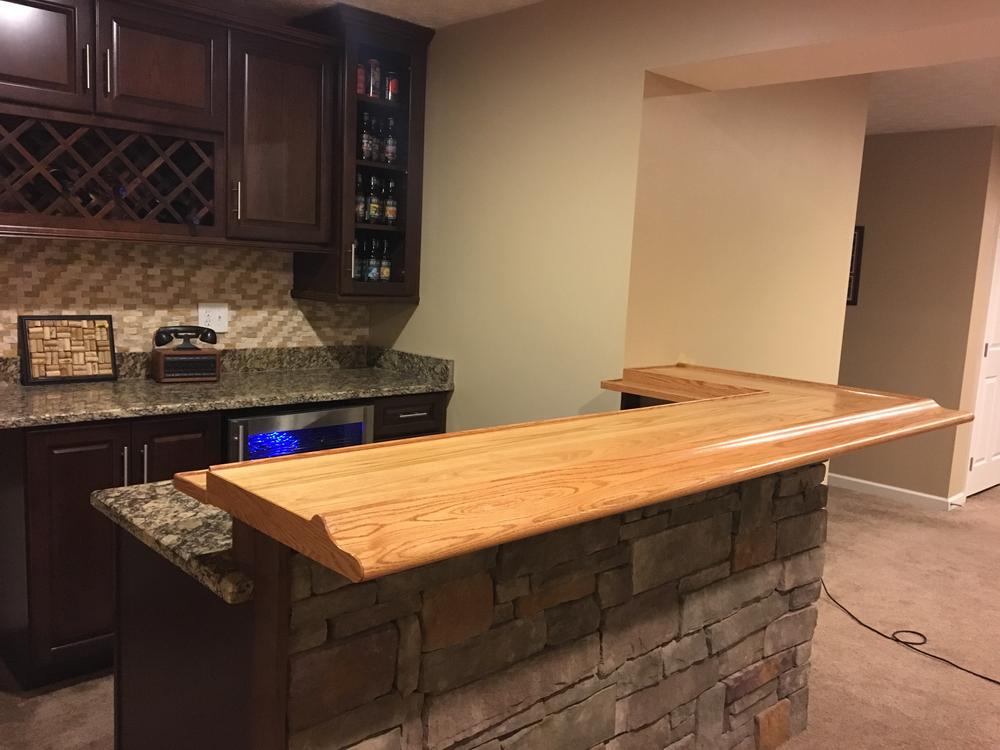 Bar Rail Molding - Wood Arm Rest - Red Oak - Customer Photo From Bruce Fraser