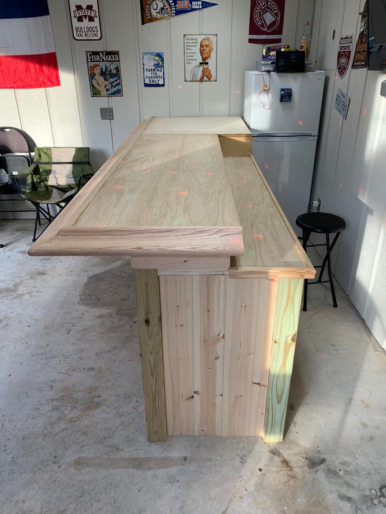 Bar Rail Molding - Wood Arm Rest - Red Oak - Customer Photo From Kyle Sistrunk