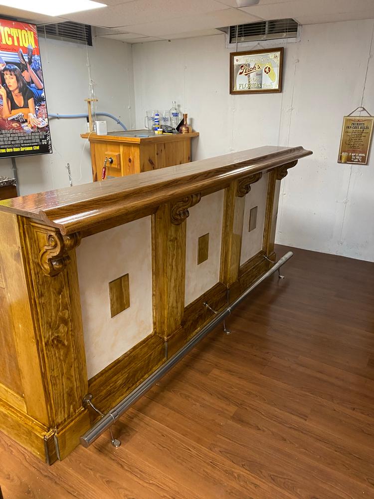 Bar Rail Molding - Wood Arm Rest - Red Oak - Customer Photo From Mike Lyman
