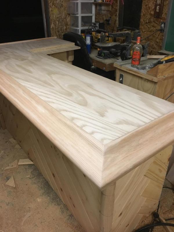 Bar Rail Molding - Wood Arm Rest - Red Oak - Customer Photo From Shawn Michael