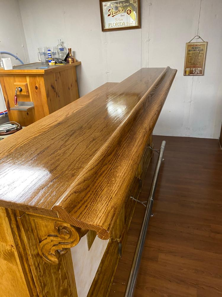 Bar Rail Molding - Wood Arm Rest - Red Oak - Customer Photo From Mike Lyman