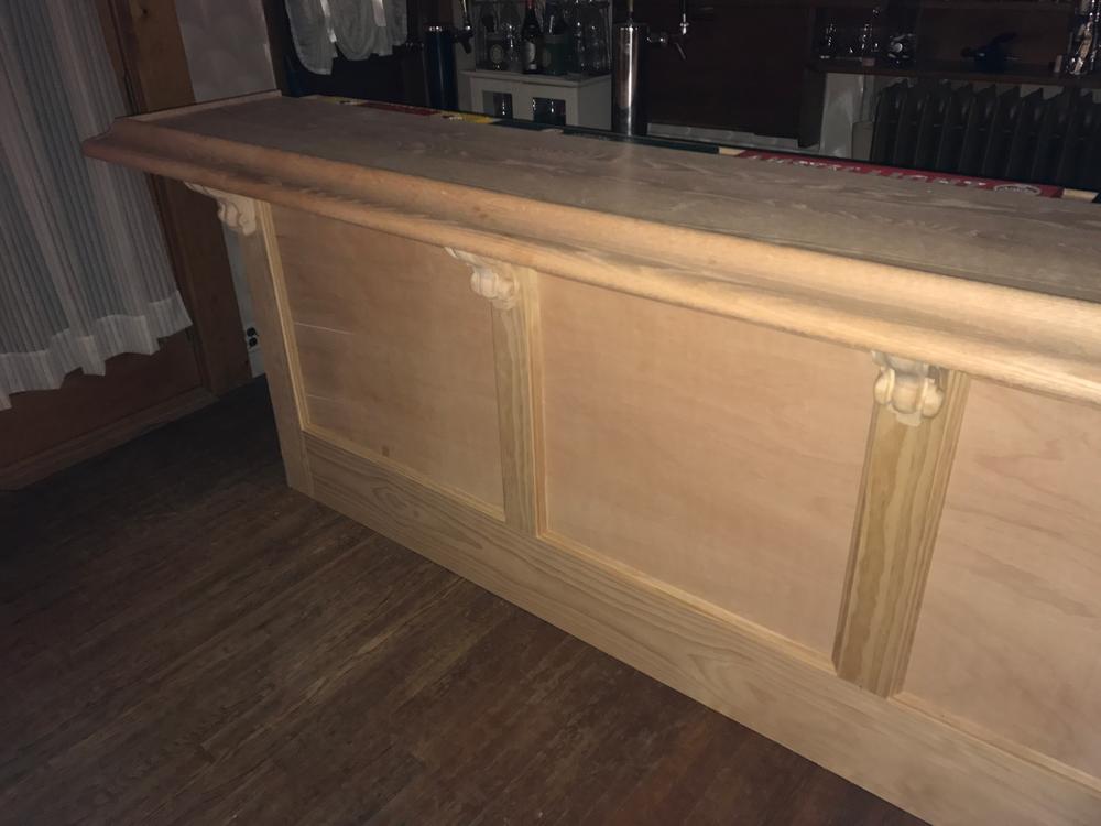Bar Rail Molding - Wood Arm Rest - Red Oak - Customer Photo From Michael Manuele