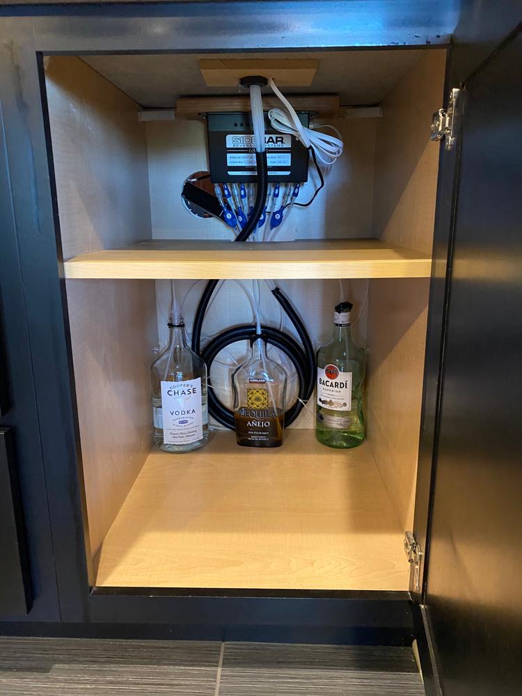 SIDEBAR Electric Liquor & Beverage Dispenser System - Customer Photo From Chad TerMaat
