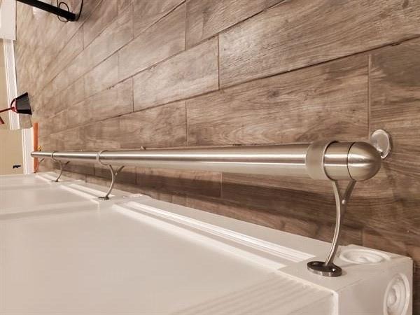 Brushed Stainless Steel Bar Foot Rail Kit - Customer Photo From Eugene Johnson Jr