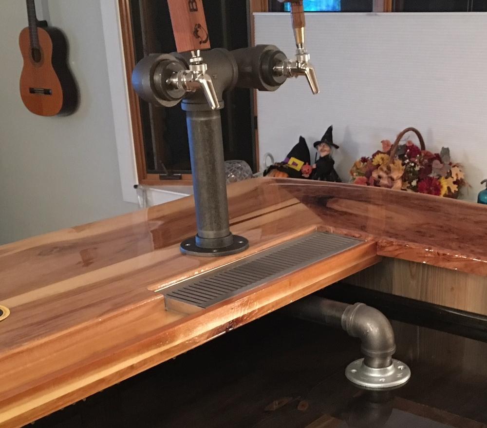 Draft Beer Tower - Black Iron - Double Tap - Perlick 630SS Faucet - Customer Photo From Timothy Hess