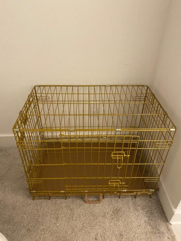 36" Gold Foldable Dog Crate GLD36 - Customer Photo From debra douglas