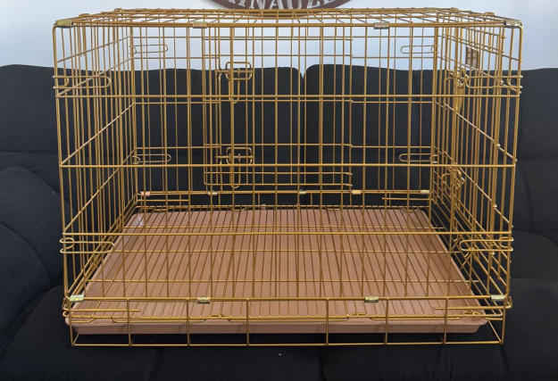 42" Gold Foldable Dog Crate GLD42 - Customer Photo From Donna Johnson