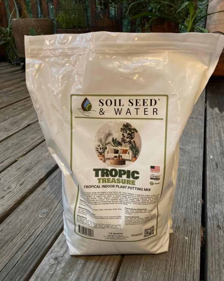 Tropic Treasure - Tropical Plant Interior Potting Mix  Soil Seed & Water