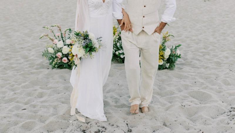 ly1110 Beige Linen Beach Wedding Men Suits (MORE CHOICE+) - Customer Photo From Massiel L.