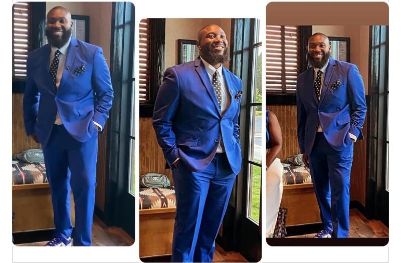 ly1780 Mens Slim Fit 2 Piece Suit Two Button Notched Lapel Solid Suit Jacket Pants Set Tuxedo for Prom - Customer Photo From Marcus Swain