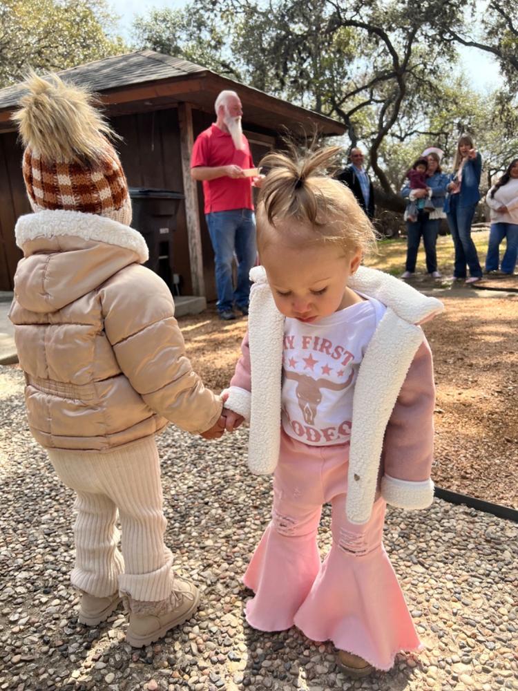 Barbie Pleated Denim Bell Bottoms - PowerPuff Distressed Pink - Customer Photo From Kealani Brooks