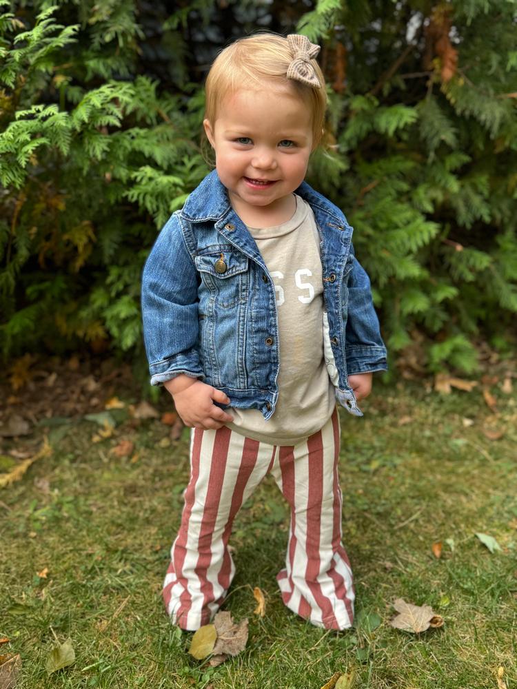 Blakely Boho Bell Bottoms - Tan Stripes - Customer Photo From Kelsey