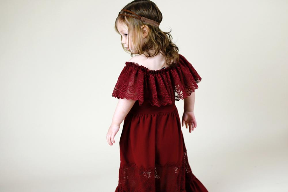 Clara Cotton & Lace Flutter Maxi Dress - Wine - Customer Photo From Kimberly Novak