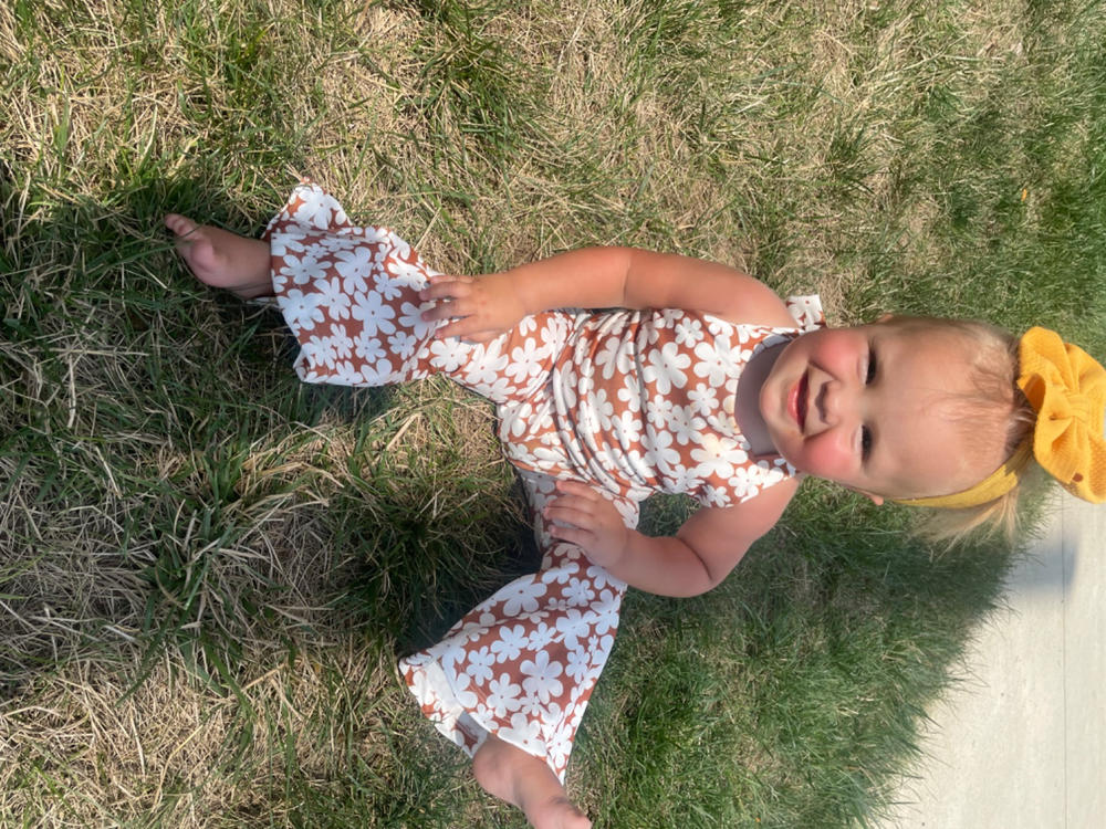 Andi Pleated Bell Bottom Jumpsuit - Flower Child - Customer Photo From Sarah Board