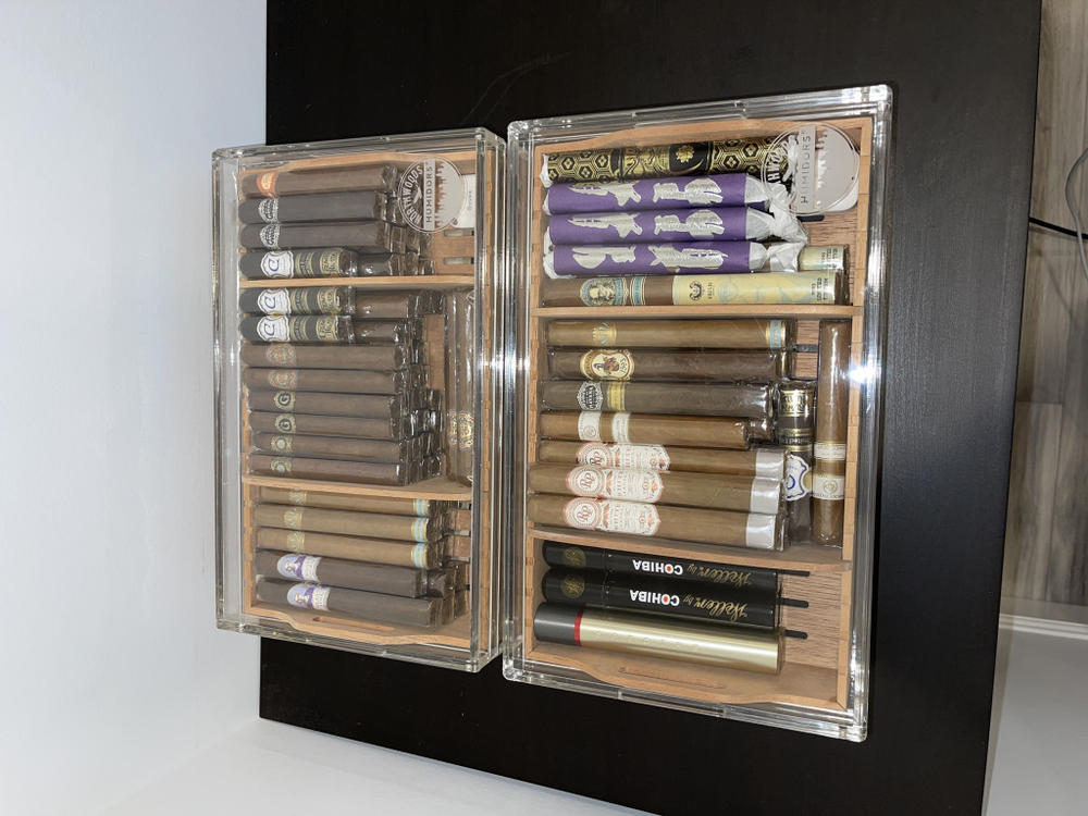 Large Acrylic 75-Cigar Humidor Powered by Boveda - Customer Photo From William Chen
