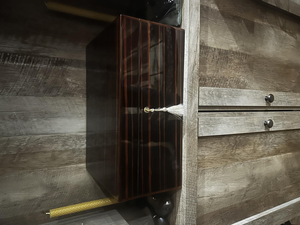 Savoy Ebony Macassar 25-100 Cigar Humidor - Executive Series - Customer Photo From charles white