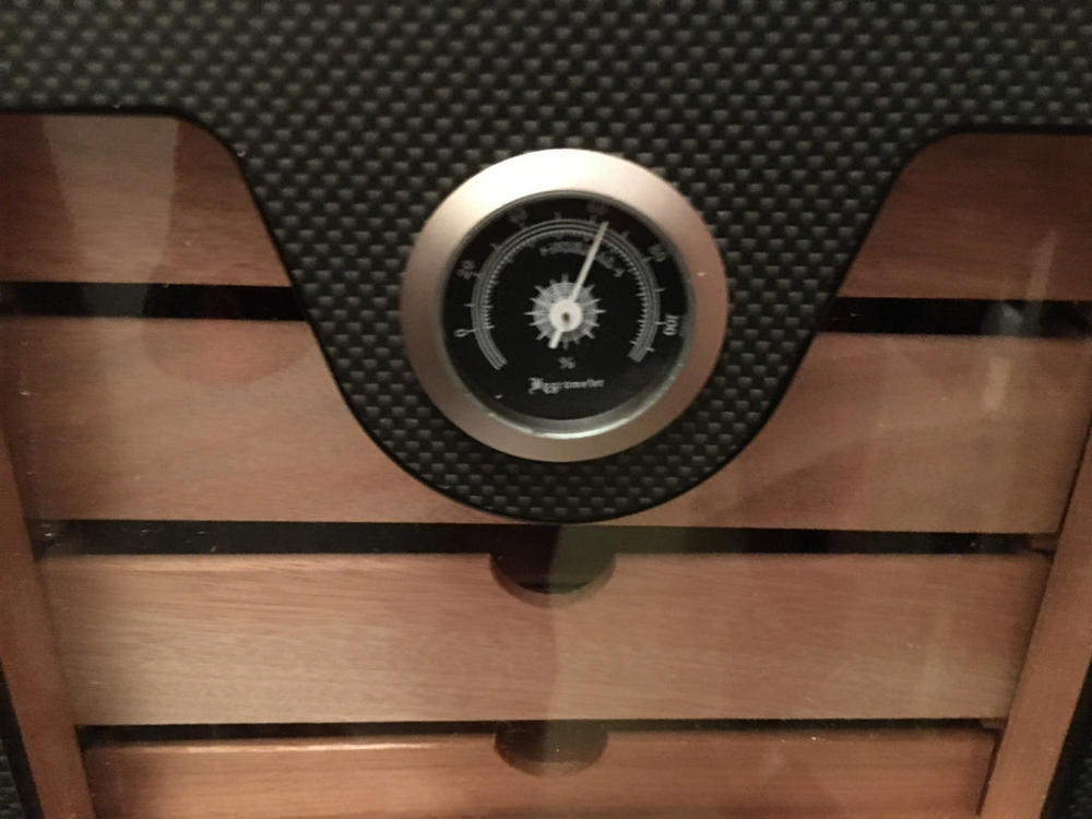 Bey-Berk Carbon Fiber Matte Finish Humidor with Glass Door - Customer Photo From Guest