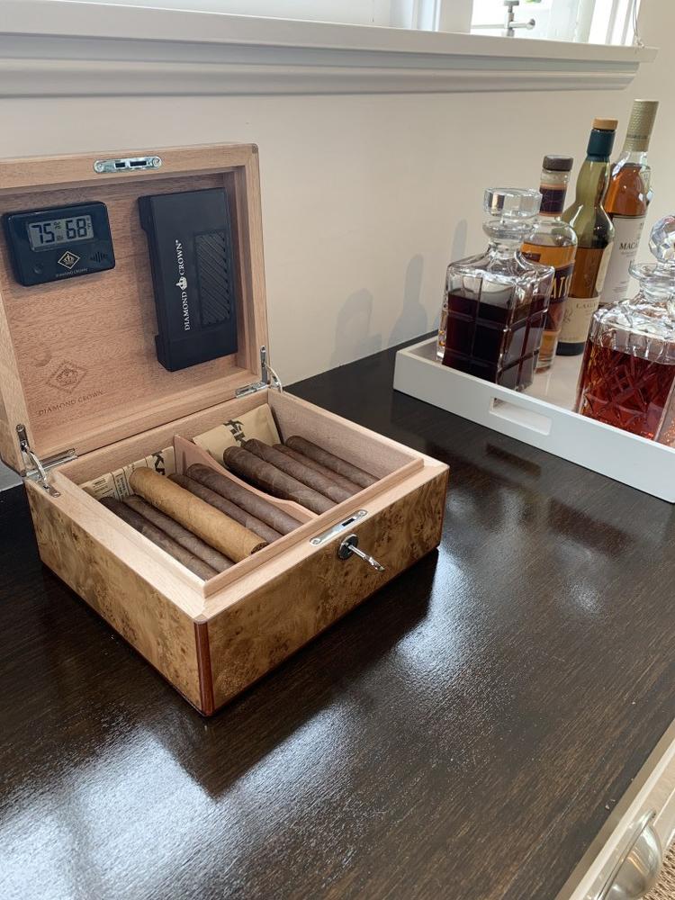 Diamond Crown Wesley 40-Cigar Desktop Humidor - St. James Series - Customer Photo From Suzanne Saunders