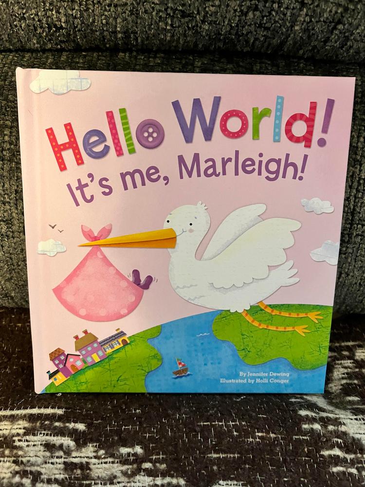 Hello World! Personalized Board Book - Pink - Customer Photo From 