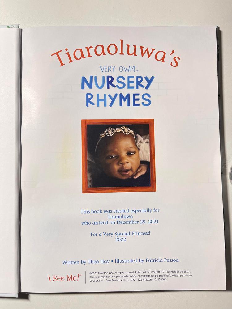My Very Own Nursery Rhymes Personalized Book - Customer Photo From 