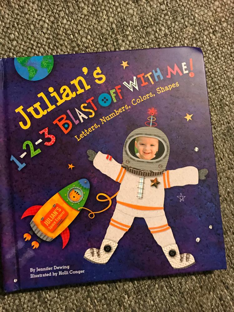 1-2-3 Blast Off With Me Personalized Board Book - Customer Photo From 