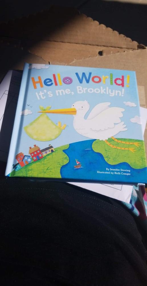 Hello World! Personalized Board Book - Blue - Customer Photo From 