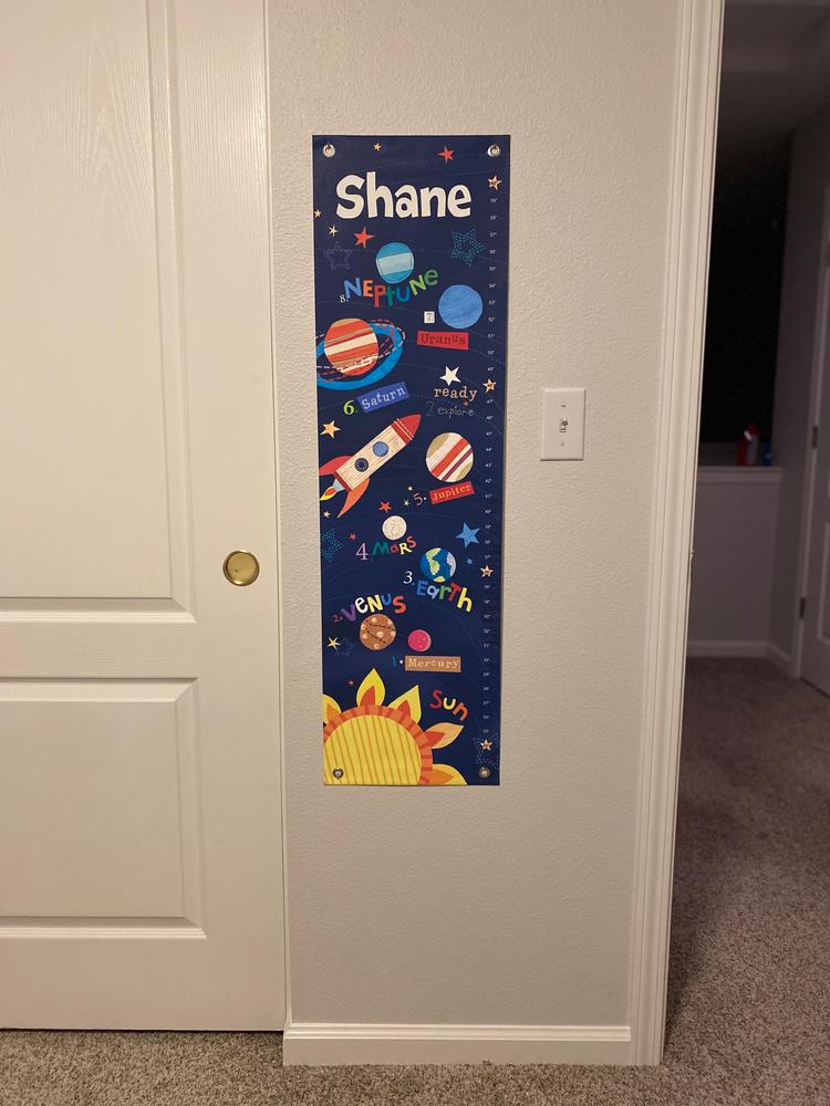 Outer Space Personalized Growth Chart - Customer Photo From 