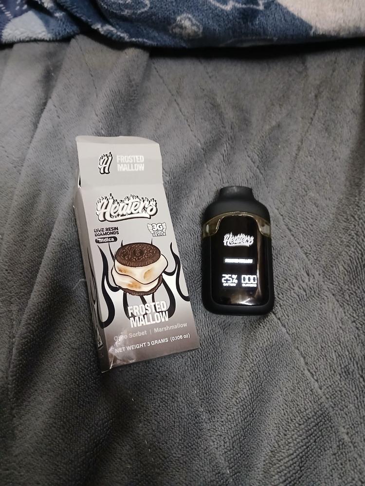 Heaters Live Resin Diamond Dual Dispo (3g) - Frosted Mallow - Customer Photo From Brandon Boschert