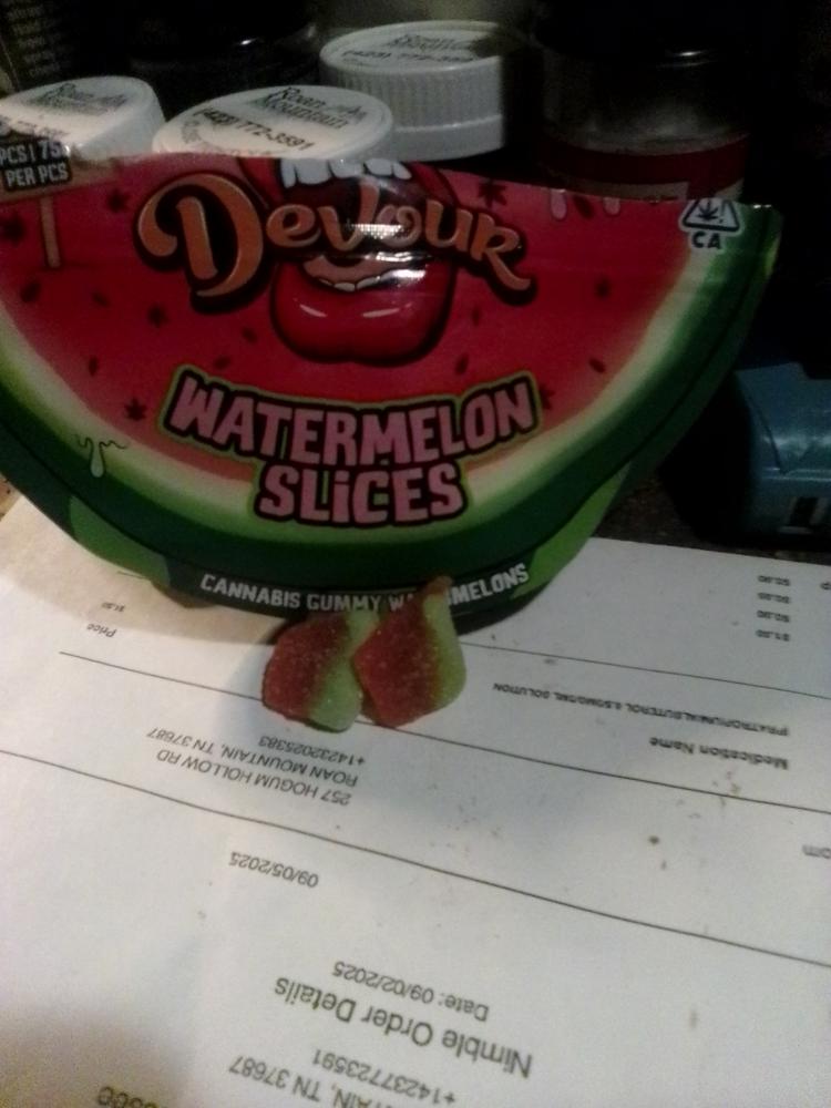 Devour Edibles (750mg) - Watermelon Slices - Customer Photo From Mark G Harsh