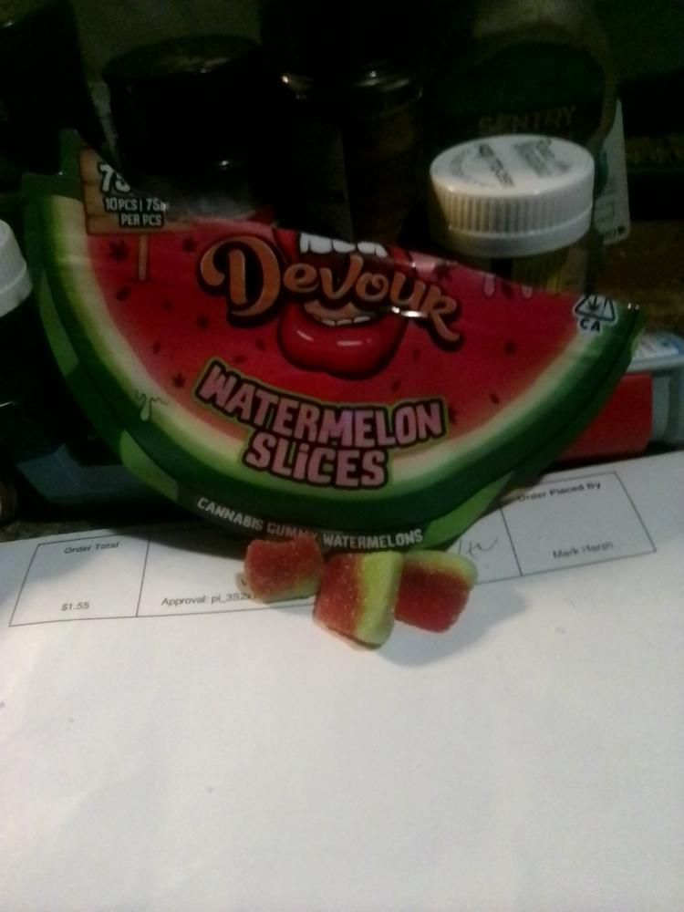 Devour Edibles (750mg) - Watermelon Slices - Customer Photo From Mark G Harsh