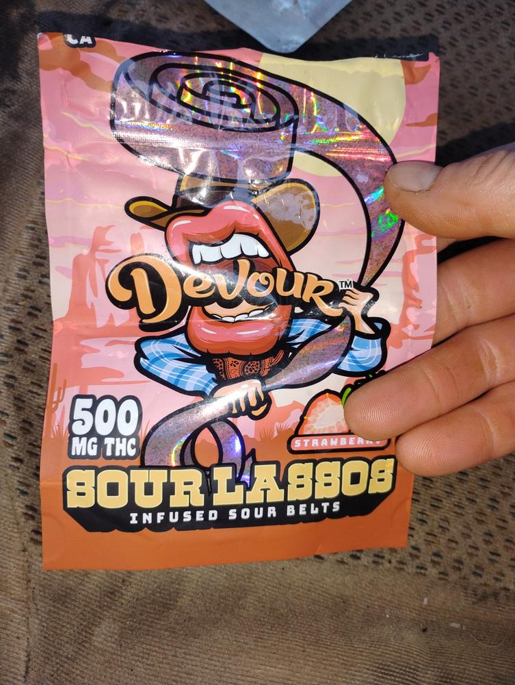 Devour 500mg Sour Lassos - Strawberry - Customer Photo From Adam S