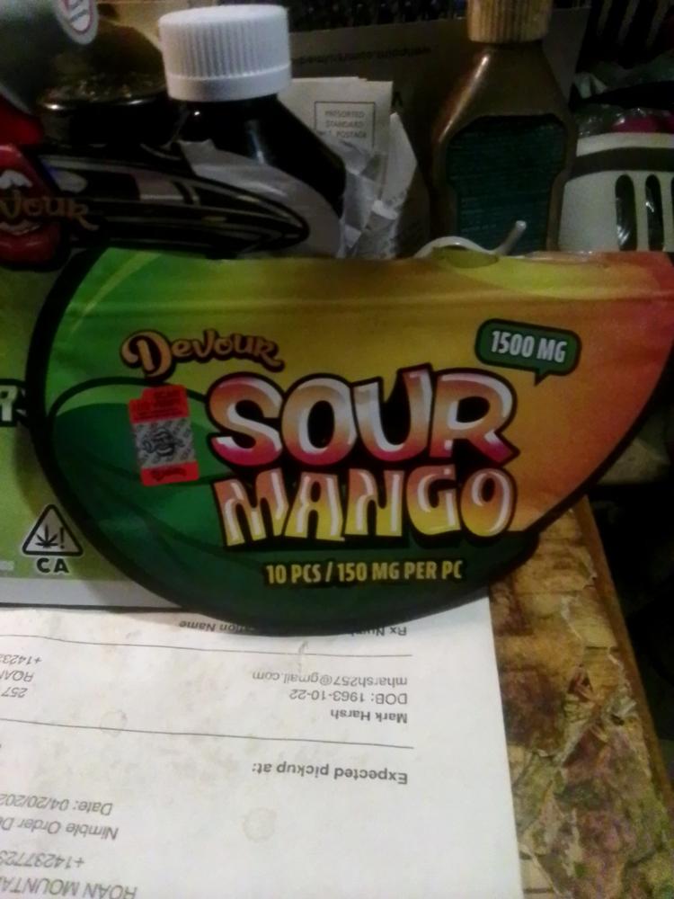 Devour Edibles (1500mg) - Sour Mango - Customer Photo From Mark Harsh