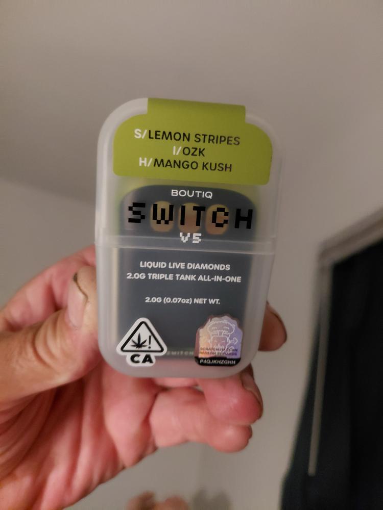 Boutiq Switch V5 (2g) - Lemon Stripes x OZK x Mango Kush - Customer Photo From Ricky W Jones