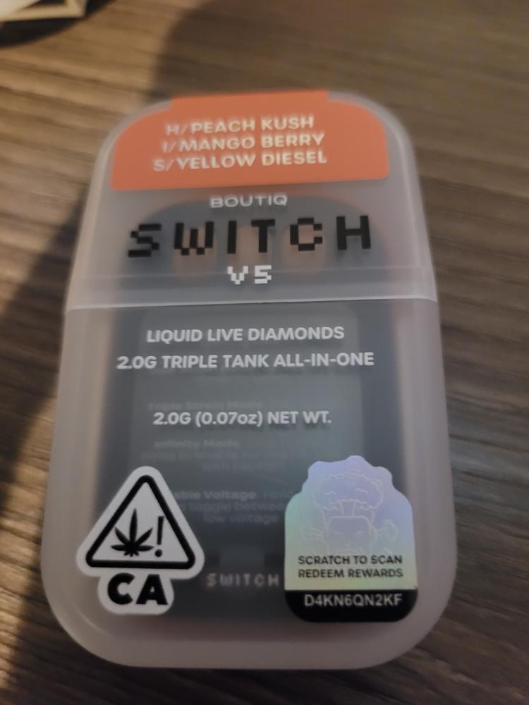 Boutiq Switch V5 (2g) - Peach Kush x Mango Berry x Yellow Diesel - Customer Photo From Brandon Ward