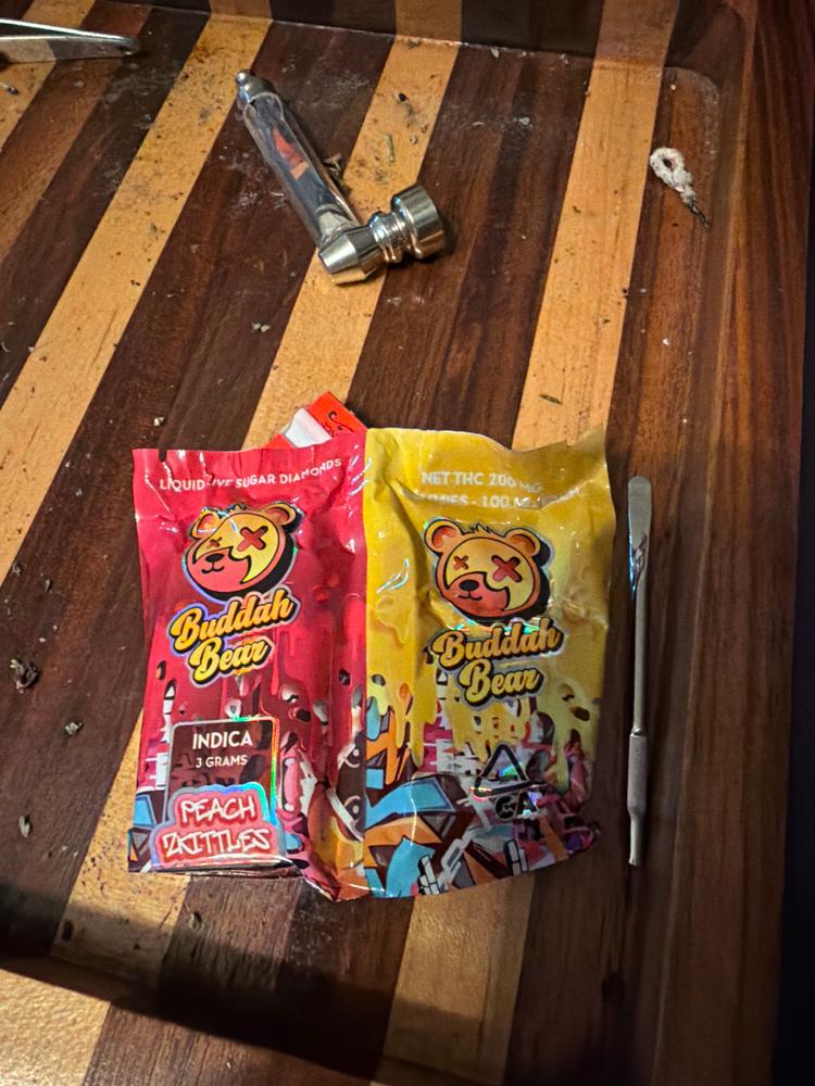 Dispensador de azúcar Buddha Bear Sugar Diamond (3 g) - Zkittles de durazno - Foto del cliente Raul Coronado