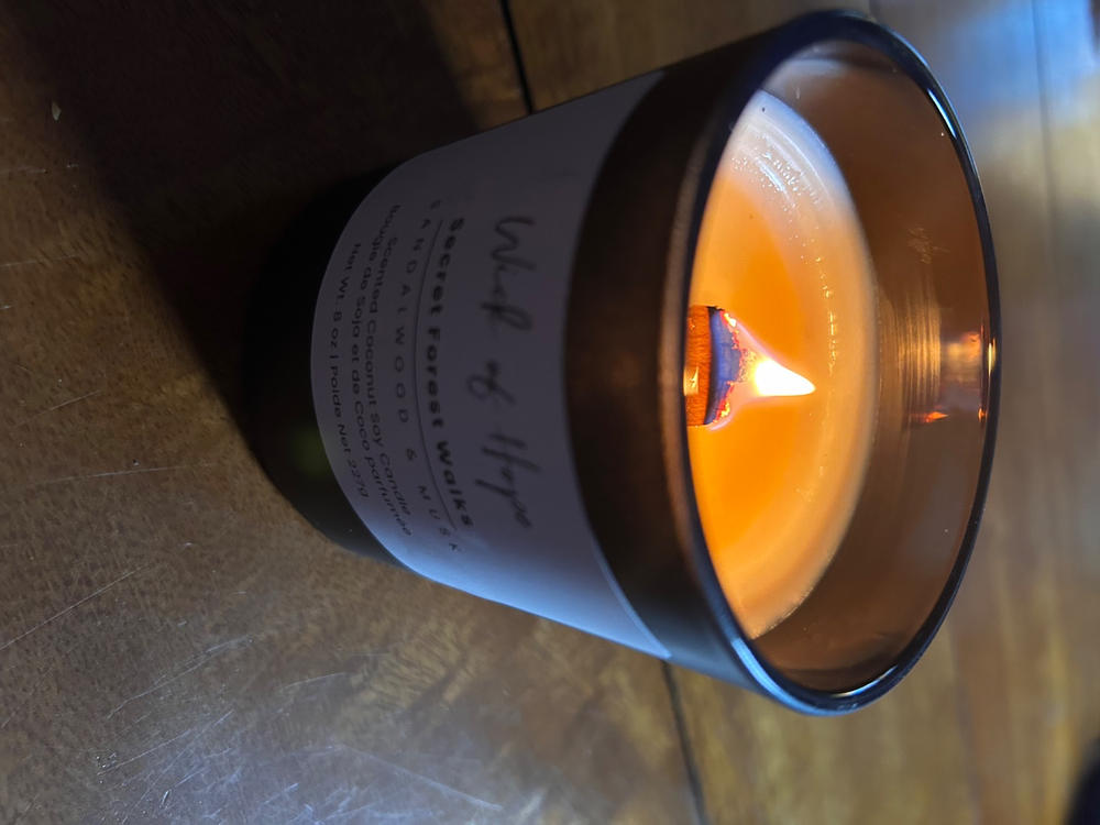 Secret Forest Walks Candle | Sandalwood + Musk - Customer Photo From Julie Hutt