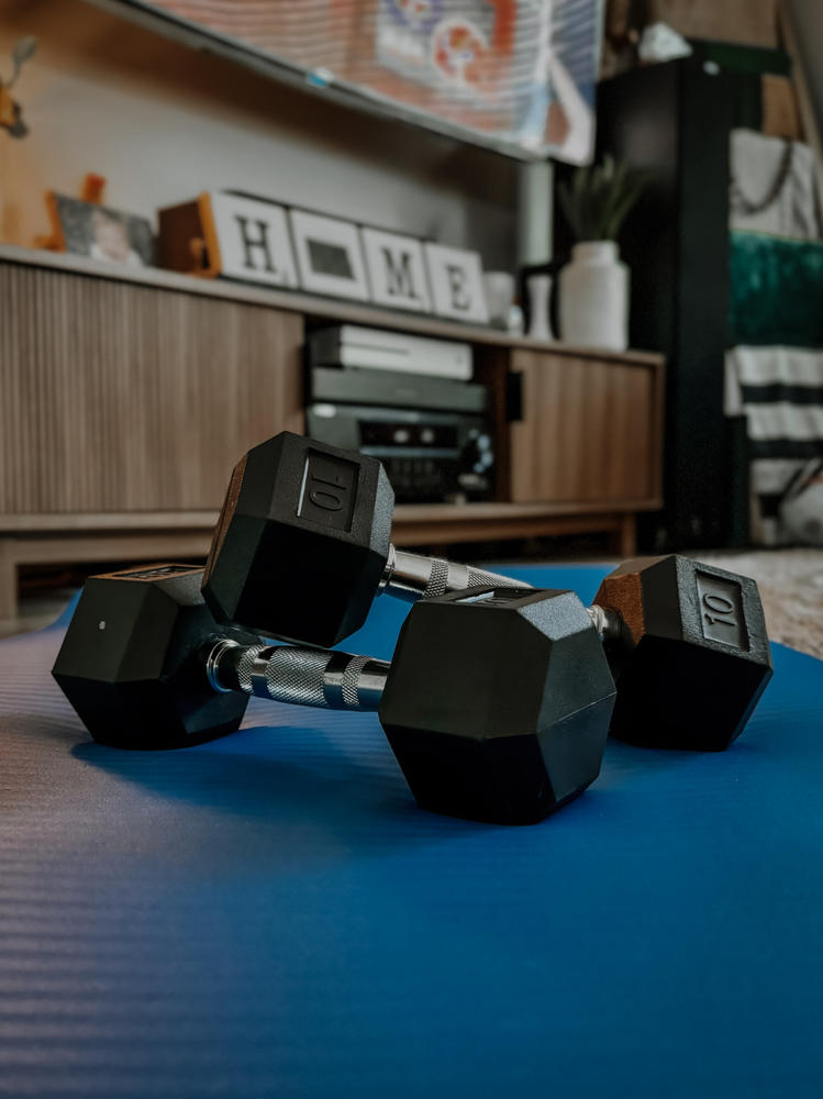PRx Rubber Hex Dumbbells - Customer Photo From Shannon S