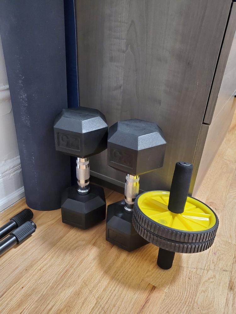 PRx Rubber Hex Dumbbells - Customer Photo From Kyle Levine