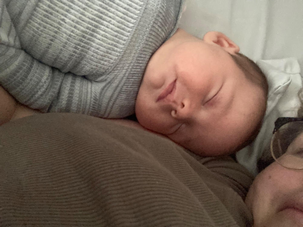 Grey Swaddle Sleep Sack - Customer Photo From Rebecca Owsley