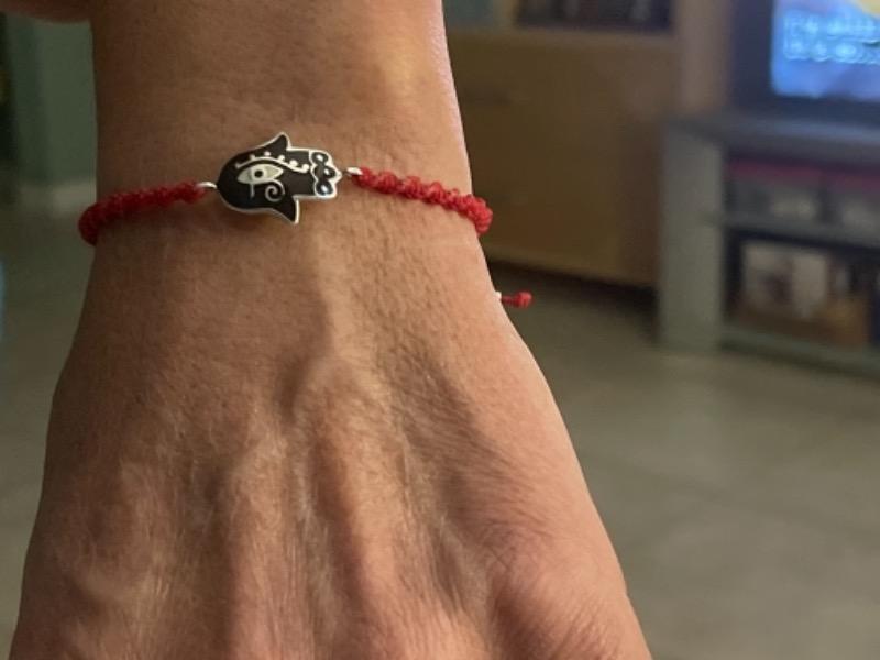 Omnipresent Spirit - Hamsa Eye of Horus Red String Bracelet - Customer Photo From Marie Hernandez