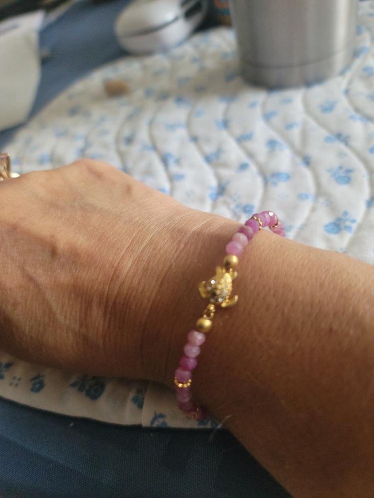 Spiritual Wisdom - Ruby Turtle Charm Bracelet - Customer Photo From DebbieS Rodriguez