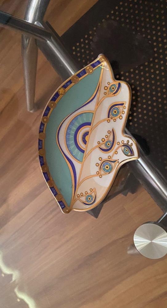 Reside in Protection - Ceramic Hamsa Evil Eye Plate - Customer Photo From 