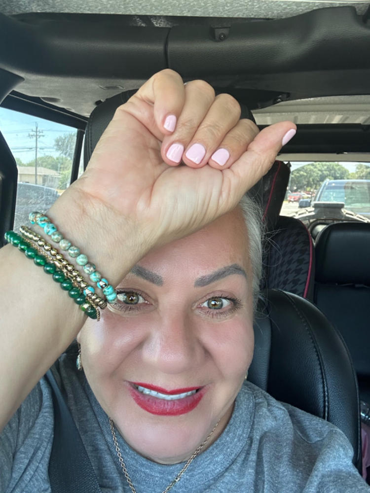 Divine Healing - Turquoise December Birthstone Evil Eye Bracelet - Customer Photo From Sandra Reyes