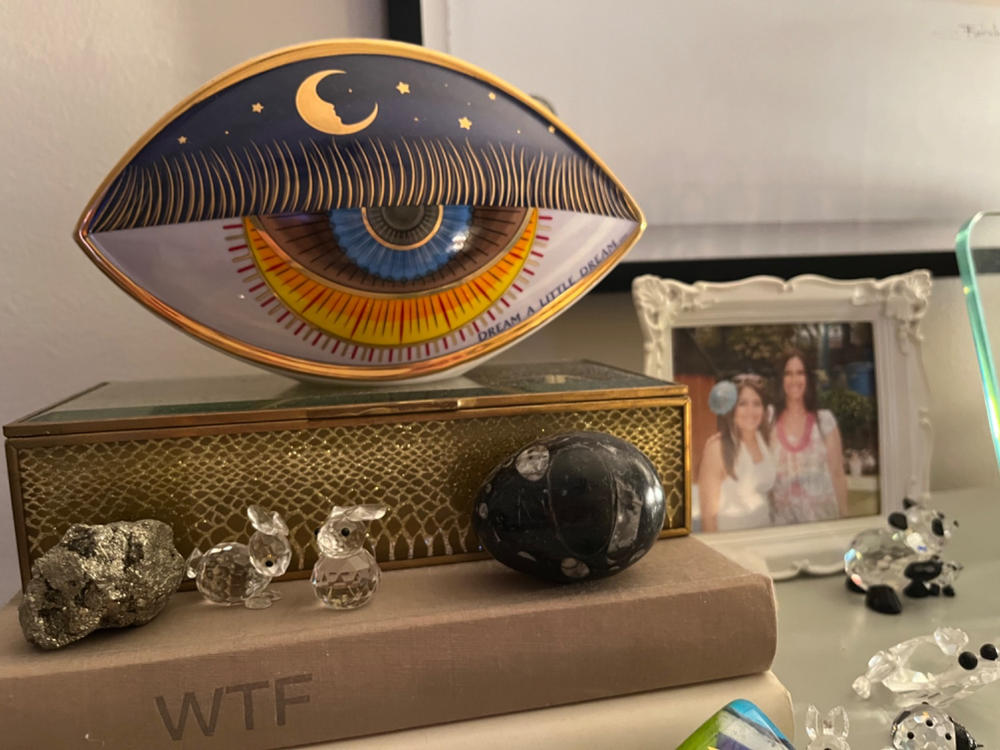 Nocturnal Peace - Evil Eye Ceramic Statue - Customer Photo From Stephanie Travis