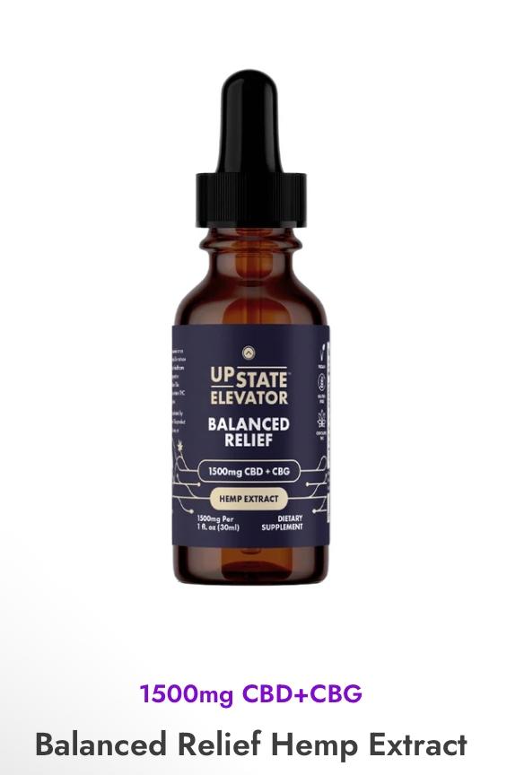 Balanced Relief Hemp Extract, 1500mg CBD + CBG – Upstate Elevator
