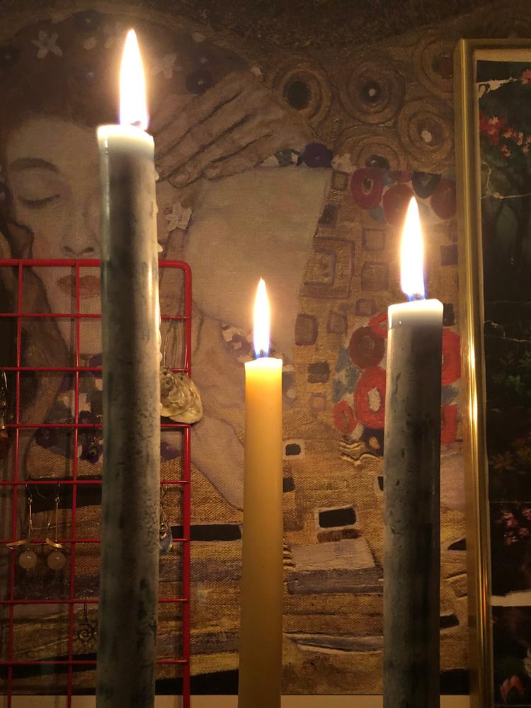 Pure Beeswax Taper Candles, Standard (12" x 7/8"), Natural - Customer Photo From Maya