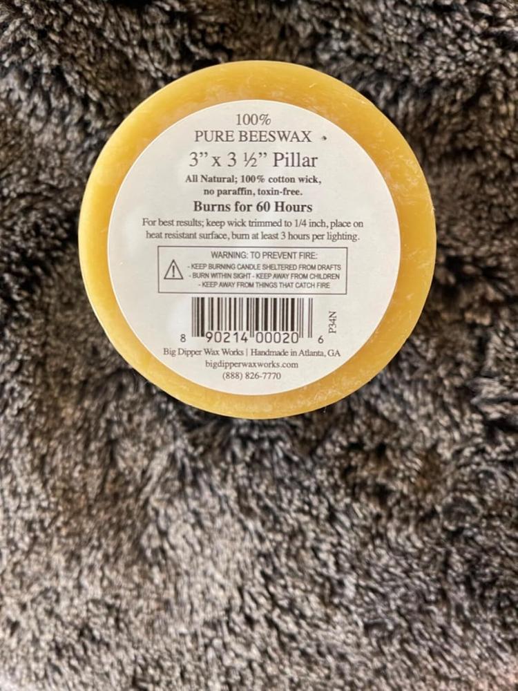 Pure Beeswax Pillar Candles - Customer Photo From Jennifer