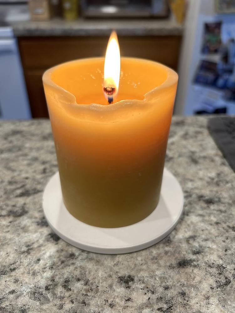 Pure Beeswax Pillar Candles - Customer Photo From Craig