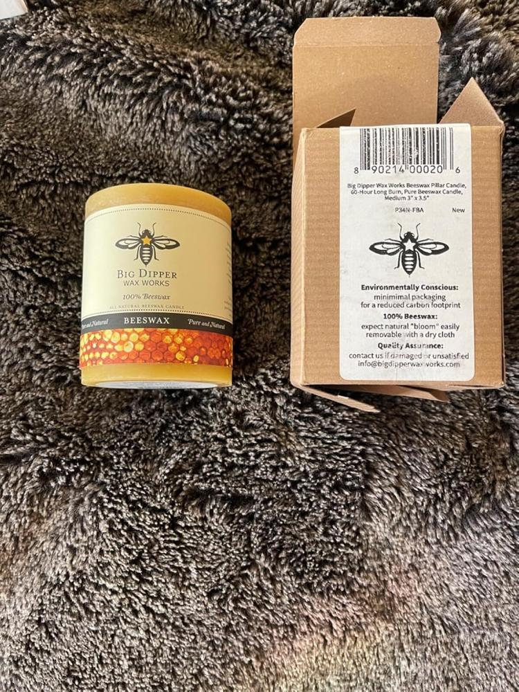 Pure Beeswax Pillar Candles - Customer Photo From Jennifer